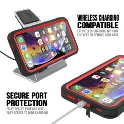 IPhone 11 Waterproof Case, Punkcase [Extreme Series] Armor Cover W/ Built In Screen Protector [Red] -Phone Vibe Shop Charging Extreme Iphone 11 0e4c4940 21ba 44cc b786 9f1c000dbbd6