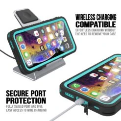 IPhone 11 Waterproof Case, Punkcase [Extreme Series] Armor Cover W/ Built In Screen Protector [Teal] -Phone Vibe Shop Charging Extreme Iphone 11 8a58c5c2 b0a3 46c1 8ce9 6dc6fed3fcc0