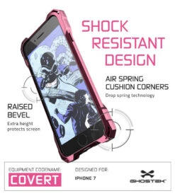IPhone 7 Plus Case, Ghostek® Covert Peach, Premium Impact Protective Armor | Warranty -Phone Vibe Shop Covert iPhone7 drop pink 64e4ebee 9265 4c28 b813 eba19280ad5c