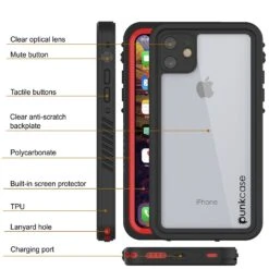 IPhone 11 Waterproof Case, Punkcase [Extreme Series] Armor Cover W/ Built In Screen Protector [Red] -Phone Vibe Shop Description Extreme Iphone 11 ca4c81e3 c7d6 44b4 b2c7 f0af5e498021