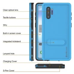 PunkCase Galaxy Note 10+ Plus Waterproof Case, [KickStud Series] Armor Cover [Light-Blue] -Phone Vibe Shop Description Kickstud Galaxy Note 10 0bb2a2eb 34a1 4e53 be8b 54a9c54145ad
