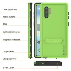 PunkCase Galaxy Note 10 Waterproof Case, [KickStud Series] Armor Cover [Light-Green] -Phone Vibe Shop Description Kickstud Galaxy Note 10 79661e44 254f 4dbe acfc 037a958af882