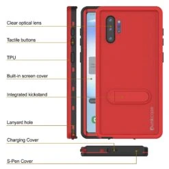 PunkCase Galaxy Note 10+ Plus Waterproof Case, [KickStud Series] Armor Cover [Red] -Phone Vibe Shop Description Kickstud Galaxy Note 10 9afb60f2 bf0b 4241 8e81 f7ff5a6680d5