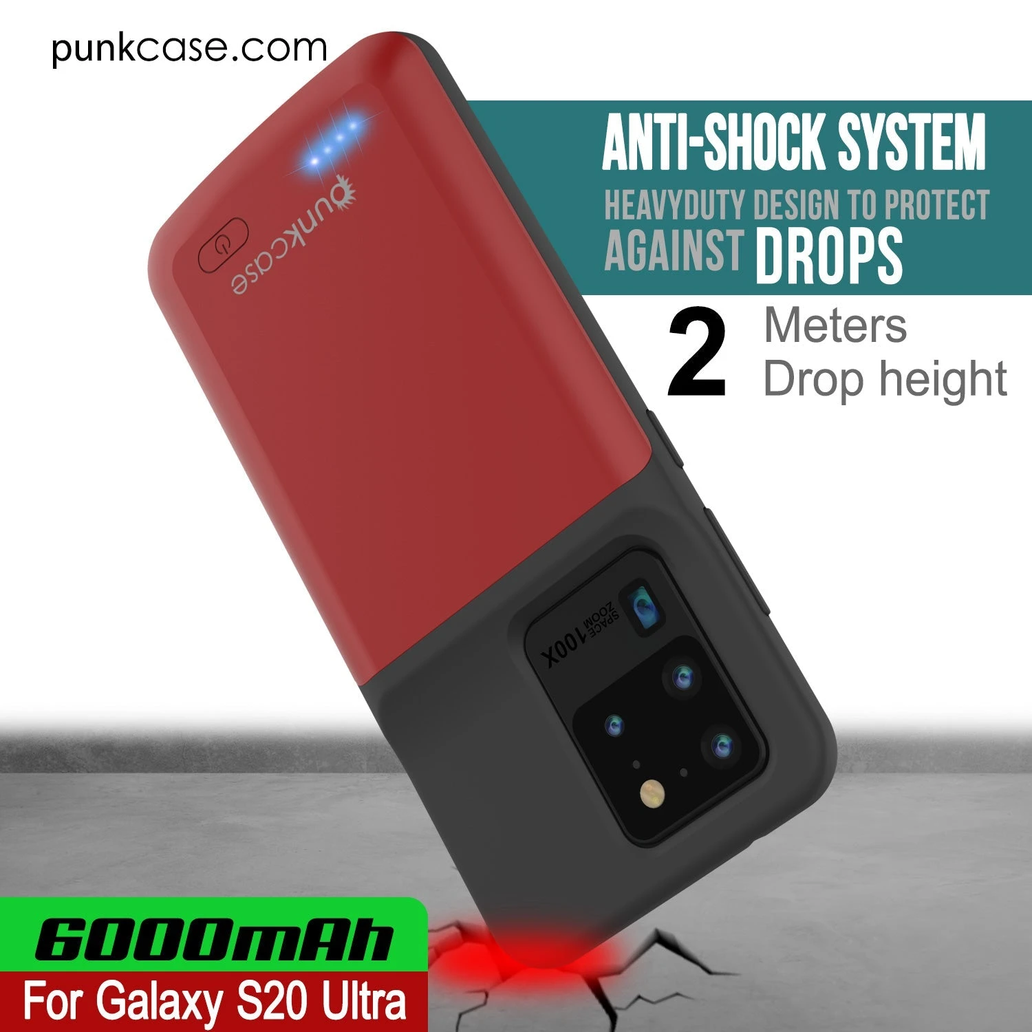 PunkJuice S20 Ultra Battery Case Red - Fast Charging Power Juice Bank With 6000mAh 5 PunkJuice S20 Ultra Battery Case Red - Fast Charging Power Juice Bank With 6000mAh - Image 3