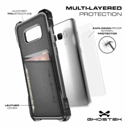 Galaxy S8+ Plus Wallet Case, Ghostek Exec Black Series | Slim Armor Hybrid Impact Bumper | TPU PU Leather Credit Card Slot Holder Sleeve Cover 11 Galaxy S8+ Plus Wallet Case, Ghostek Exec Black Series | Slim Armor Hybrid Impact Bumper | TPU PU Leather Credit Card Slot Holder Sleeve Cover -Phone Vibe Shop Exec SAMSUNG S8 4 LR