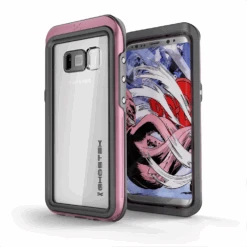 Galaxy S8 Waterproof Case, Ghostek Atomic 3 Series| Underwater | Shockproof | Dirt-proof | Snow-proof | Aluminum Frame | Ultra Fit | Swimming | (Pink)