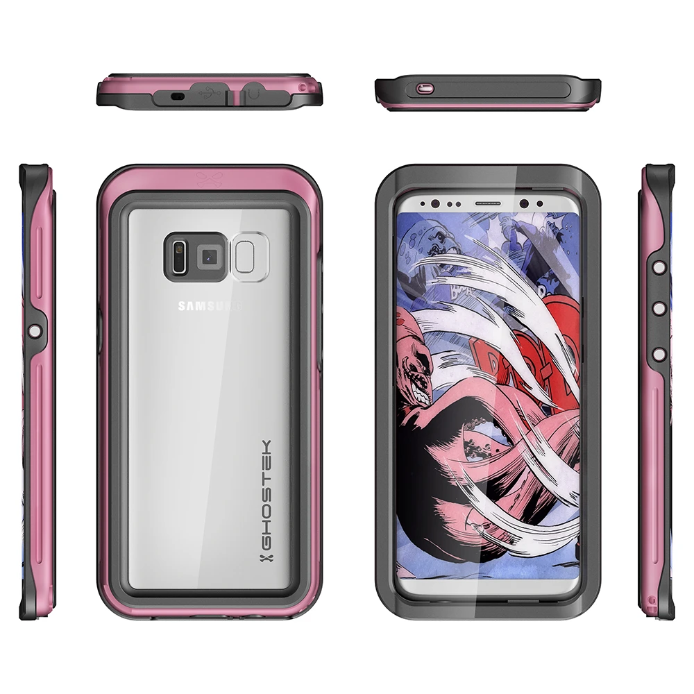 Galaxy S8 Plus Waterproof Case, Ghostek Atomic 3 Series| Underwater | Shockproof | Dirt-proof | Snow-proof | Aluminum Frame | Ultra Fit | (Pink) 4 Galaxy S8 Plus Waterproof Case, Ghostek Atomic 3 Series| Underwater | Shockproof | Dirt-proof | Snow-proof | Aluminum Frame | Ultra Fit | (Pink) - Image 2