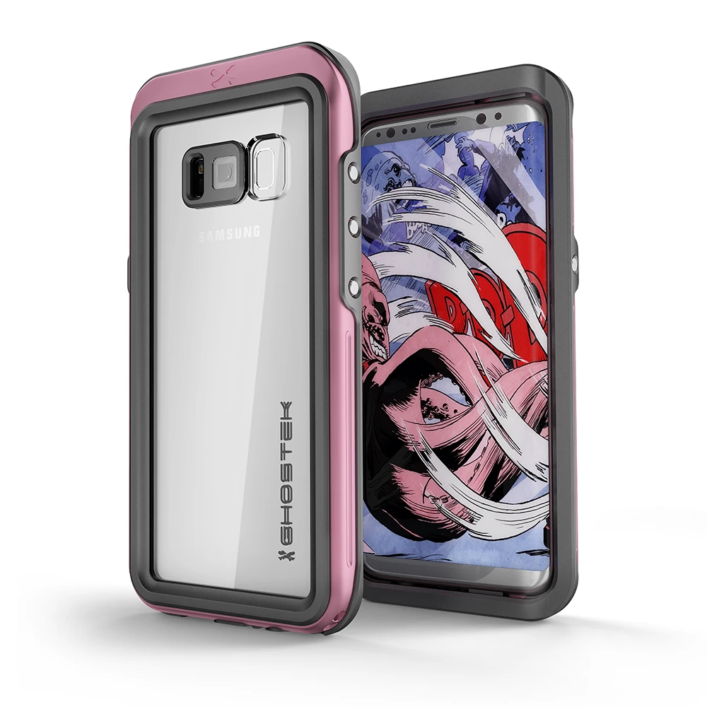 Galaxy S8 Plus Waterproof Case, Ghostek Atomic 3 Series| Underwater | Shockproof | Dirt-proof | Snow-proof | Aluminum Frame | Ultra Fit | (Pink) 3 Galaxy S8 Plus Waterproof Case, Ghostek Atomic 3 Series| Underwater | Shockproof | Dirt-proof | Snow-proof | Aluminum Frame | Ultra Fit | (Pink)