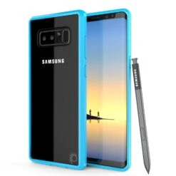 Galaxy Note 8 Case, PUNKcase [LUCID 2.0 Series] [Slim Fit] Armor Cover W/Integrated Anti-Shock System & Screen Protector [Light Blue]