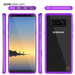 Galaxy Note 8 Case, PUNKcase [LUCID 2.0 Series] [Slim Fit] Armor Cover W/Integrated Anti-Shock System & Screen Protector [Purple] -Phone Vibe Shop Galaxy Note 8 Case PUNKcase LUCID 2.0 Series Slim Fit Clear Back Armor Cover wIntegrated Anti Shock System PUNKSHIELD Screen Protector for Samsung Galaxy Note 8 PURPLE2