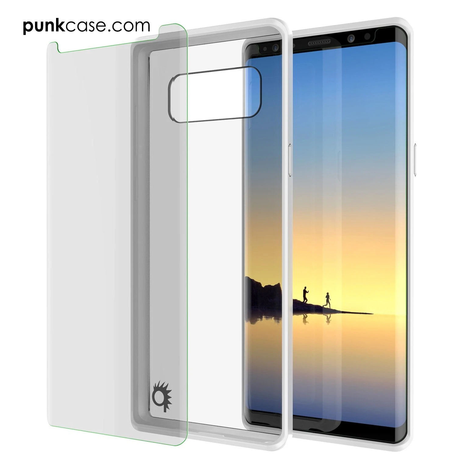 Galaxy Note 8 Case, PUNKcase [LUCID 2.0 Series] [Slim Fit] Armor Cover W/Integrated Anti-Shock System & Screen Protector [White] - Image 5