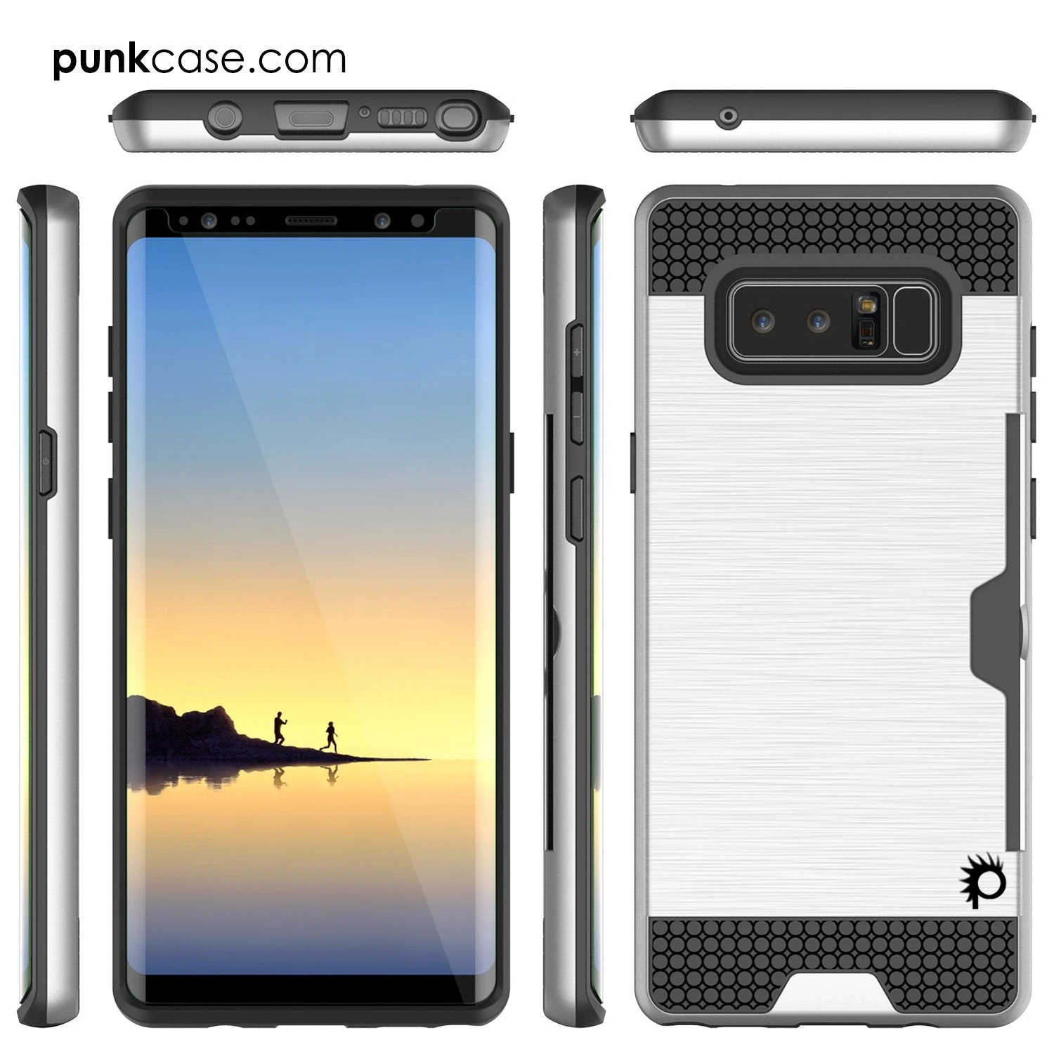 Galaxy Note 8 Case, PUNKcase [SLOT Series] Slim FitSamsung Note 8 [Silver] - Image 2