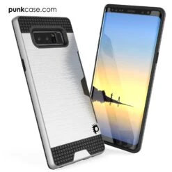 Galaxy Note 8 Case, PUNKcase [SLOT Series] Slim FitSamsung Note 8 [Silver] -Phone Vibe Shop Galaxy Note 8 Case PUNKcase SLOT Series Slim Fit with Screen Protector for Samsung Note 8 Silver 1