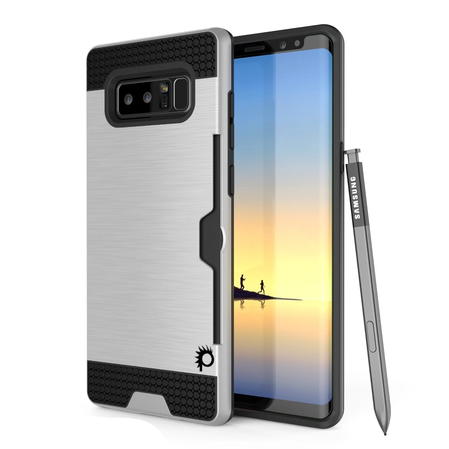 Galaxy Note 8 Case, PUNKcase [SLOT Series] Slim FitSamsung Note 8 [Silver]