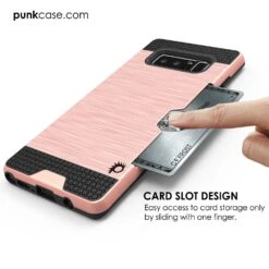 Galaxy Note 8 Case, PUNKcase [SLOT Series] Slim FitSamsung Note 8 [Rose] -Phone Vibe Shop Galaxy Note 8 Case PUNKcase SLOT Series pink 4