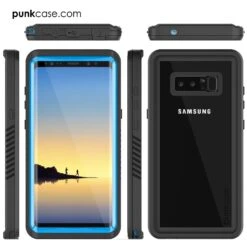 Galaxy Note 8 Case, Punkcase [Extreme Series] [Slim Fit] [IP68 Certified] [Shockproof] Armor Cover W/ Built In Screen Protector [Light Blue] -Phone Vibe Shop Galaxy Note 8 Case Punkcase Extreme Series Slim Fit IP68 Certified Shockproof Snowproof Dirproof Armor Cover W Built In Screen Protector for Samsung Galaxy S8 BLUE1