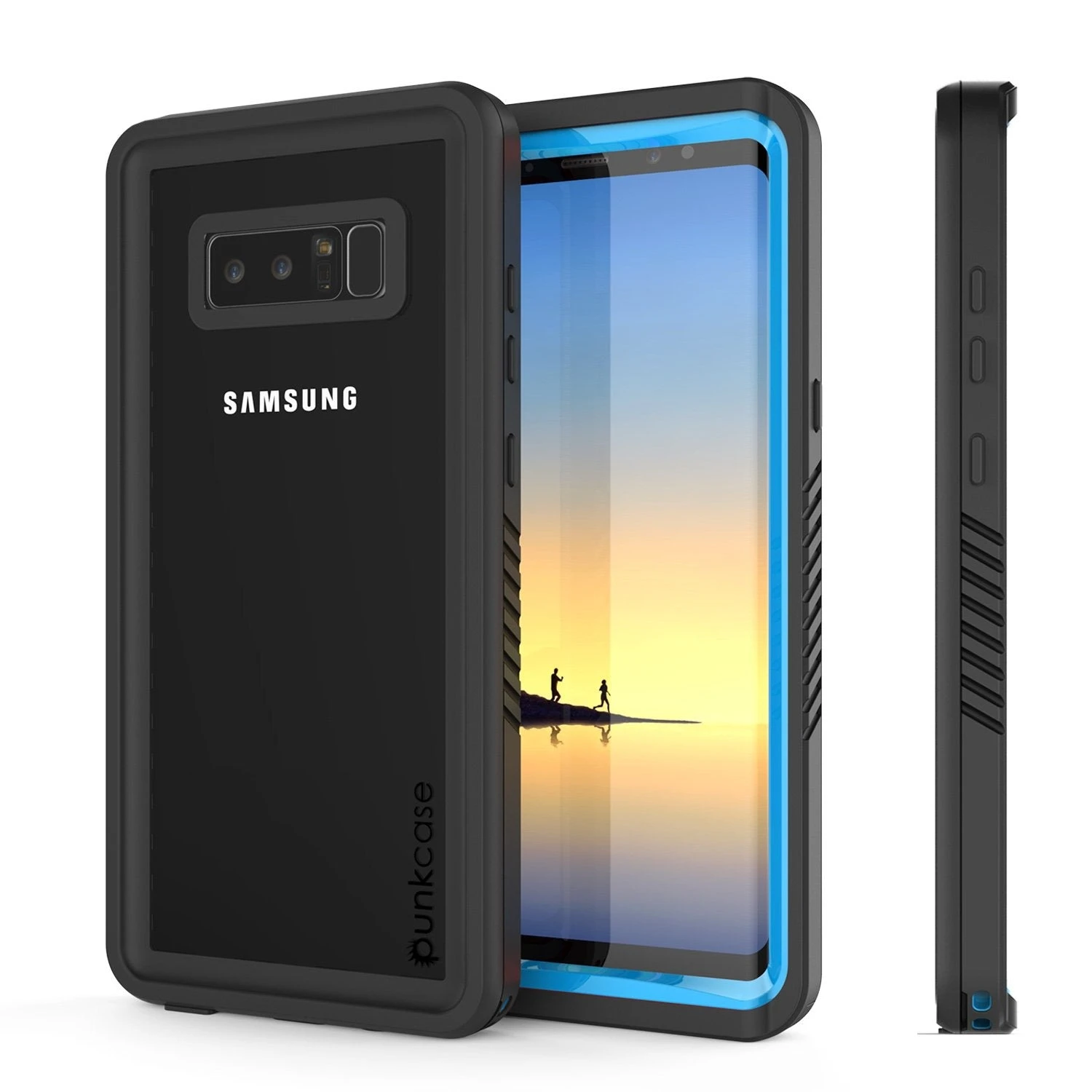 Galaxy Note 8 Case, Punkcase [Extreme Series] [Slim Fit] [IP68 Certified] [Shockproof] Armor Cover W/ Built In Screen Protector [Light Blue]