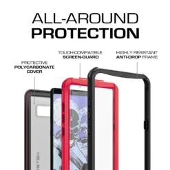 Galaxy Note 8, Ghostek Nautical Galaxy Note 8 Case Military Grade Armor Waterproof Cover | Red -Phone Vibe Shop Galaxy Note 8 Ghostek Nautical Series for Galaxy Note 8 Rugged Waterproof Case RED6 40970a7b dc92 44c6 9021 bf698d3c7dc7
