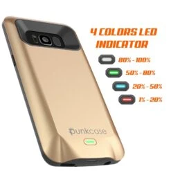 Galaxy S8 Battery Case, Punkcase 5000mAH Charger Case W/ Screen Protector | Integrated Kickstand & USB Port | IntelSwitch | [Gold] -Phone Vibe Shop Galaxy S8 Battery Case golden 3