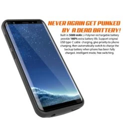 Galaxy S8 Battery Case, Punkcase 5000mAH Charger Case W/ Screen Protector | Integrated Kickstand & USB Port | IntelSwitch [Red] -Phone Vibe Shop Galaxy S8 Battery Case red 2