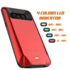 Galaxy S8 Battery Case, Punkcase 5000mAH Charger Case W/ Screen Protector | Integrated Kickstand & USB Port | IntelSwitch [Red] -Phone Vibe Shop Galaxy S8 Battery Case red 3