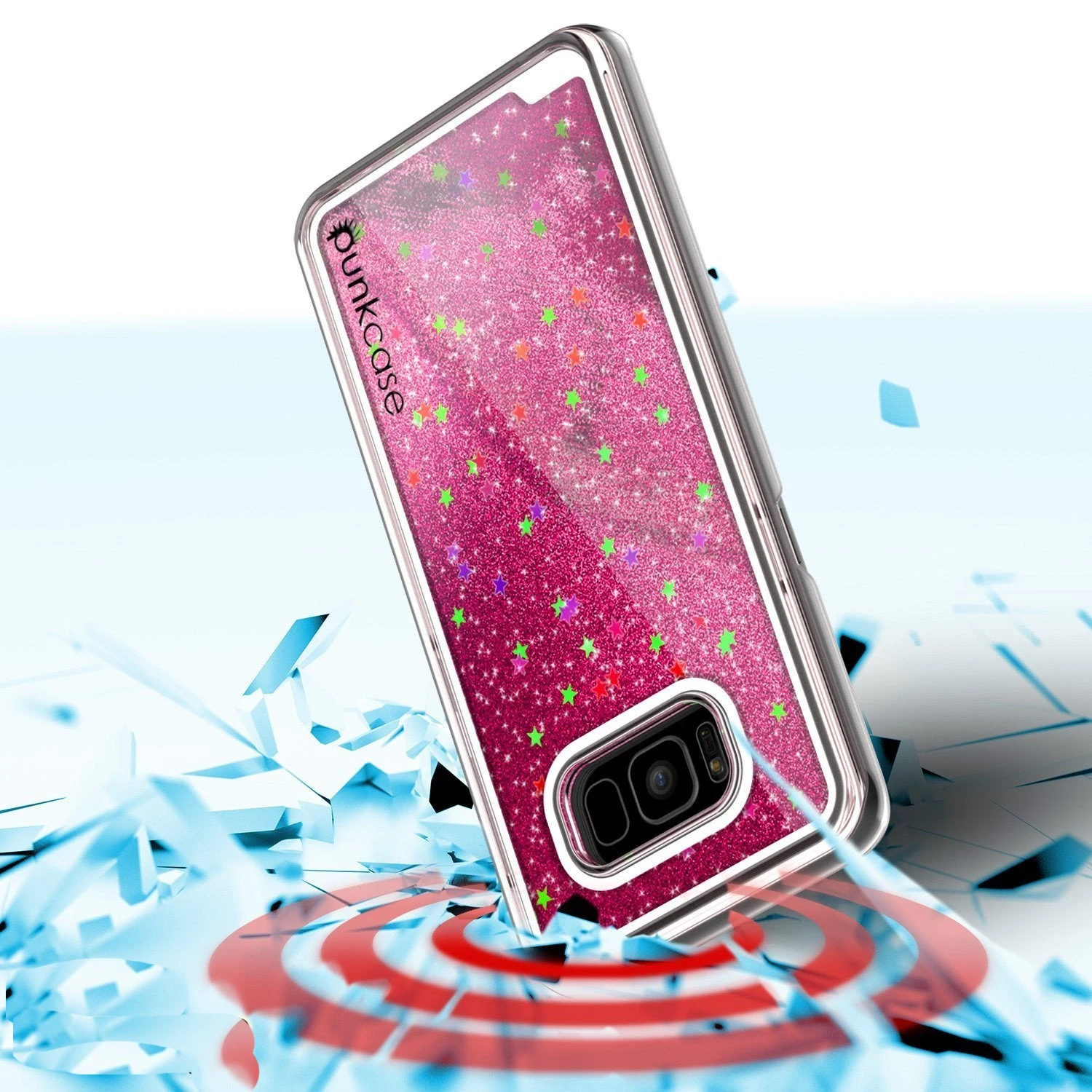 Galaxy S8 Case, Punkcase [Liquid Series] Protective Dual Layer Floating Glitter Cover + PunkShield Screen Protector For Samsung S8 [Pink] - Image 3