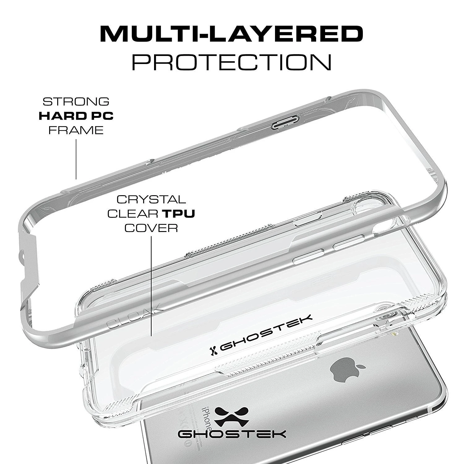 IPhone 7 Case, Ghostek Cloak 3 Series Case For IPhone 7 Case Clear Protective Case [RED] - Image 3