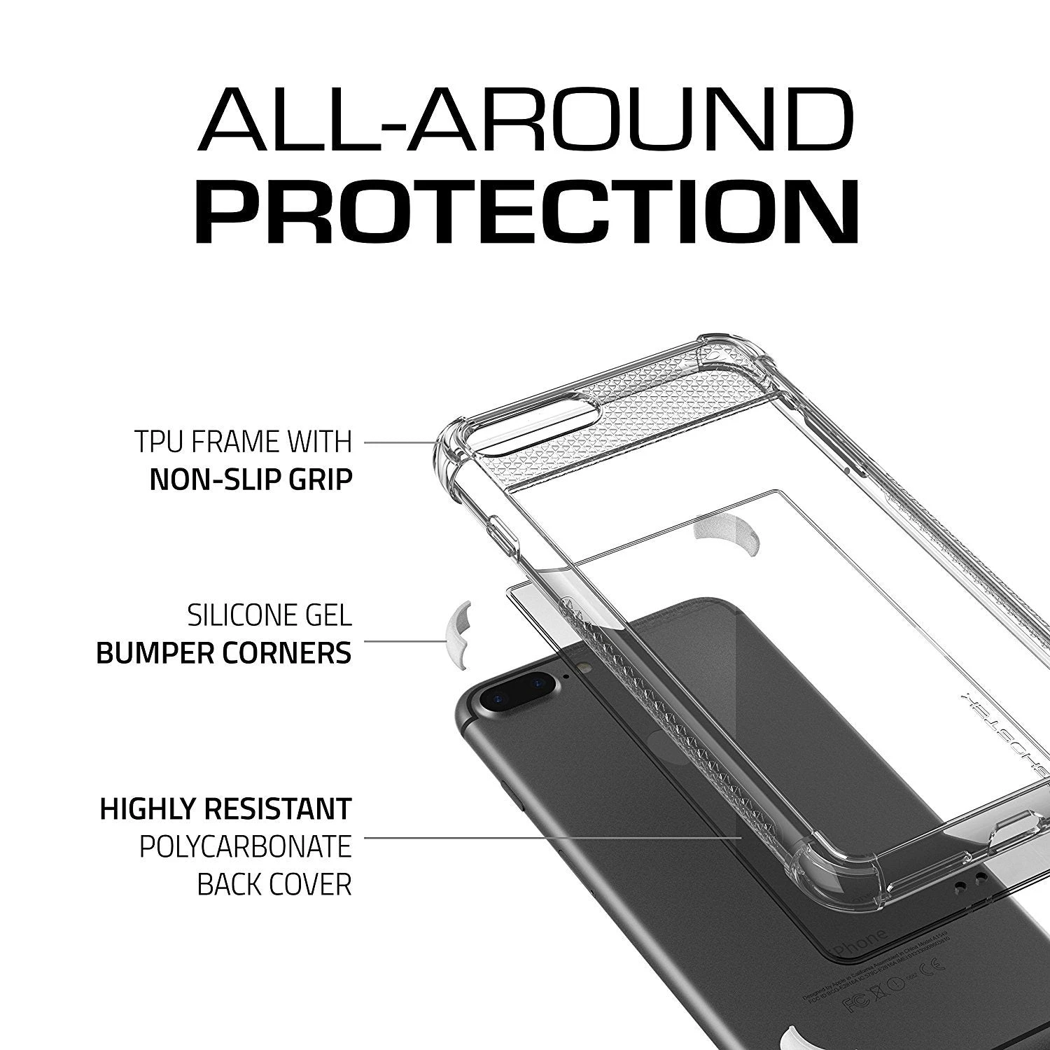 IPhone 7+ Plus Case, Ghostek Covert 2 Series For IPhone 7+ Plus Protective Case [ White] - Image 4