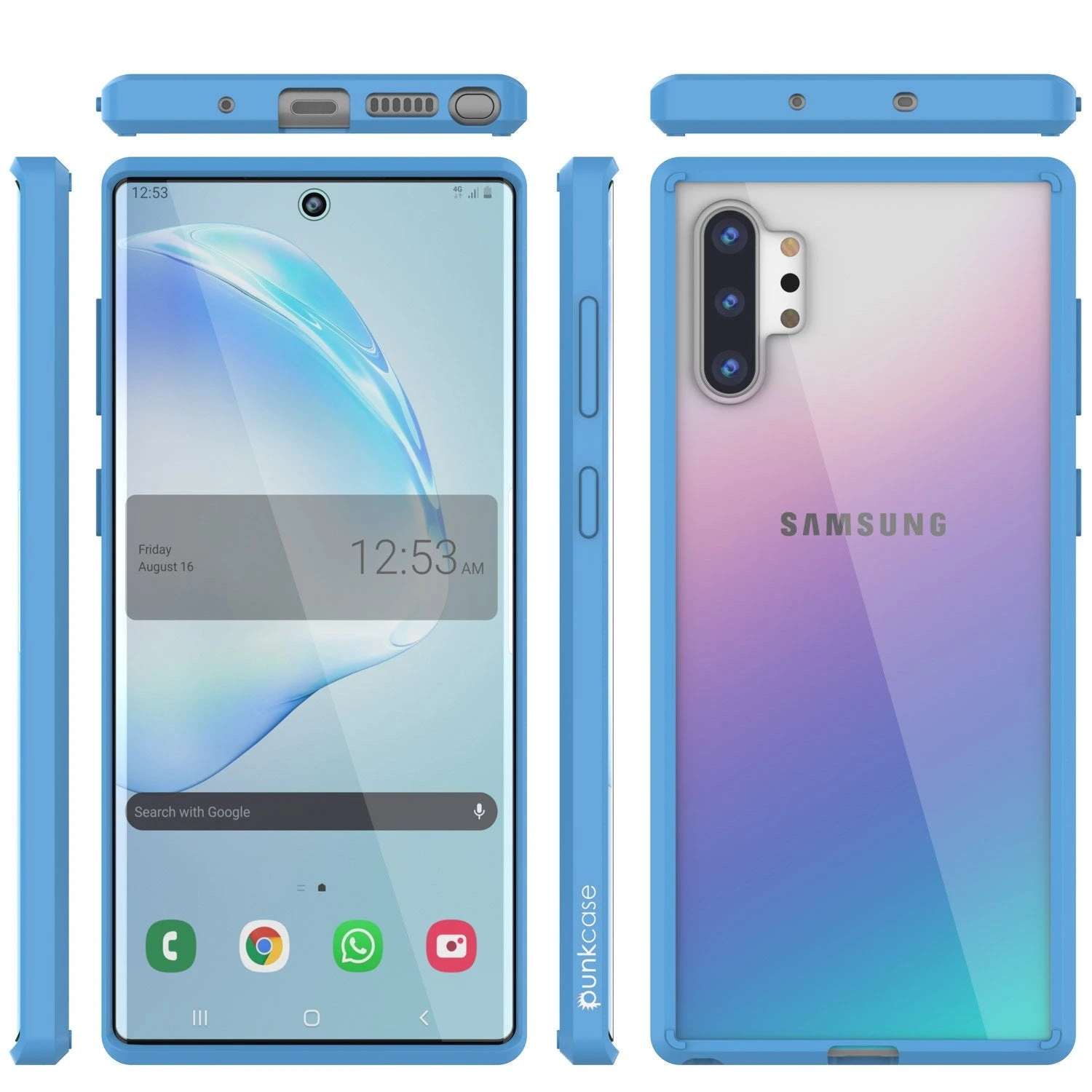 Galaxy Note 10+ Plus Punkcase Lucid-2.0 Series Slim Fit Armor Light Blue Case Cover 4 Galaxy Note 10+ Plus Punkcase Lucid-2.0 Series Slim Fit Armor Light Blue Case Cover - Image 2