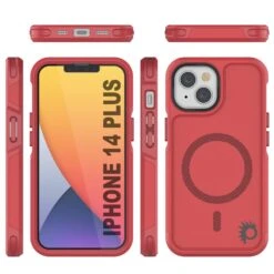 PunkCase IPhone 14 Plus Case, [Spartan 2.0 Series] Clear Rugged Heavy Duty Cover W/Built In Screen Protector [Red] -Phone Vibe Shop Group Spartan 2 Iphone 14 Plus 17fc1372 742e 4125 865f e808c0e70a97