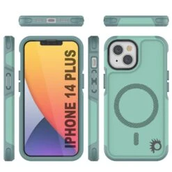 PunkCase IPhone 14 Plus Case, [Spartan 2.0 Series] Clear Rugged Heavy Duty Cover W/Built In Screen Protector [Teal] -Phone Vibe Shop Group Spartan 2 Iphone 14 Plus d2bda25c 777c 4bc6 b861 2f8d5d62eecc