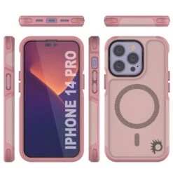 PunkCase IPhone 14 Pro Case, [Spartan 2.0 Series] Clear Rugged Heavy Duty Cover W/Built In Screen Protector [Pink] -Phone Vibe Shop Group Spartan 2 Iphone 14 Pro 0655b338 6d8c 481d a60a 860457173a76