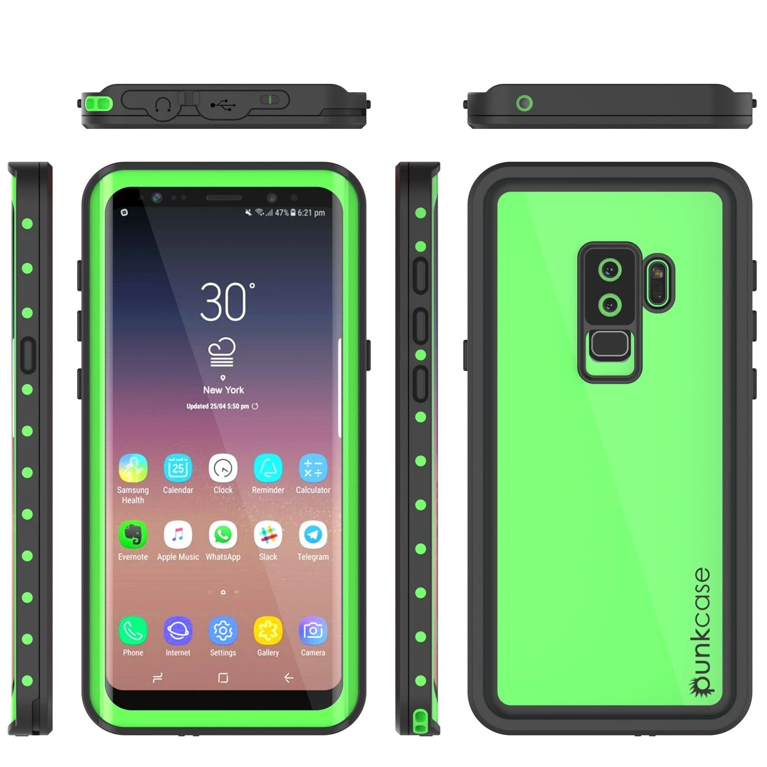 Galaxy S9 Plus Waterproof Case PunkCase StudStar Light Green Thin 6.6ft Underwater IP68 ShockProof 4 Galaxy S9 Plus Waterproof Case PunkCase StudStar Light Green Thin 6.6ft Underwater IP68 ShockProof - Image 2
