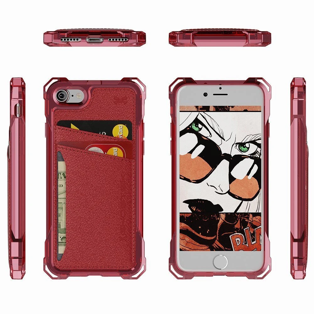 IPhone 7 Wallet Case, Ghostek Exec Red Series | Slim Armor Hybrid Impact Bumper | TPU PU Leather Credit Card Slot Holder Sleeve Cover 4 IPhone 7 Wallet Case, Ghostek Exec Red Series | Slim Armor Hybrid Impact Bumper | TPU PU Leather Credit Card Slot Holder Sleeve Cover - Image 2