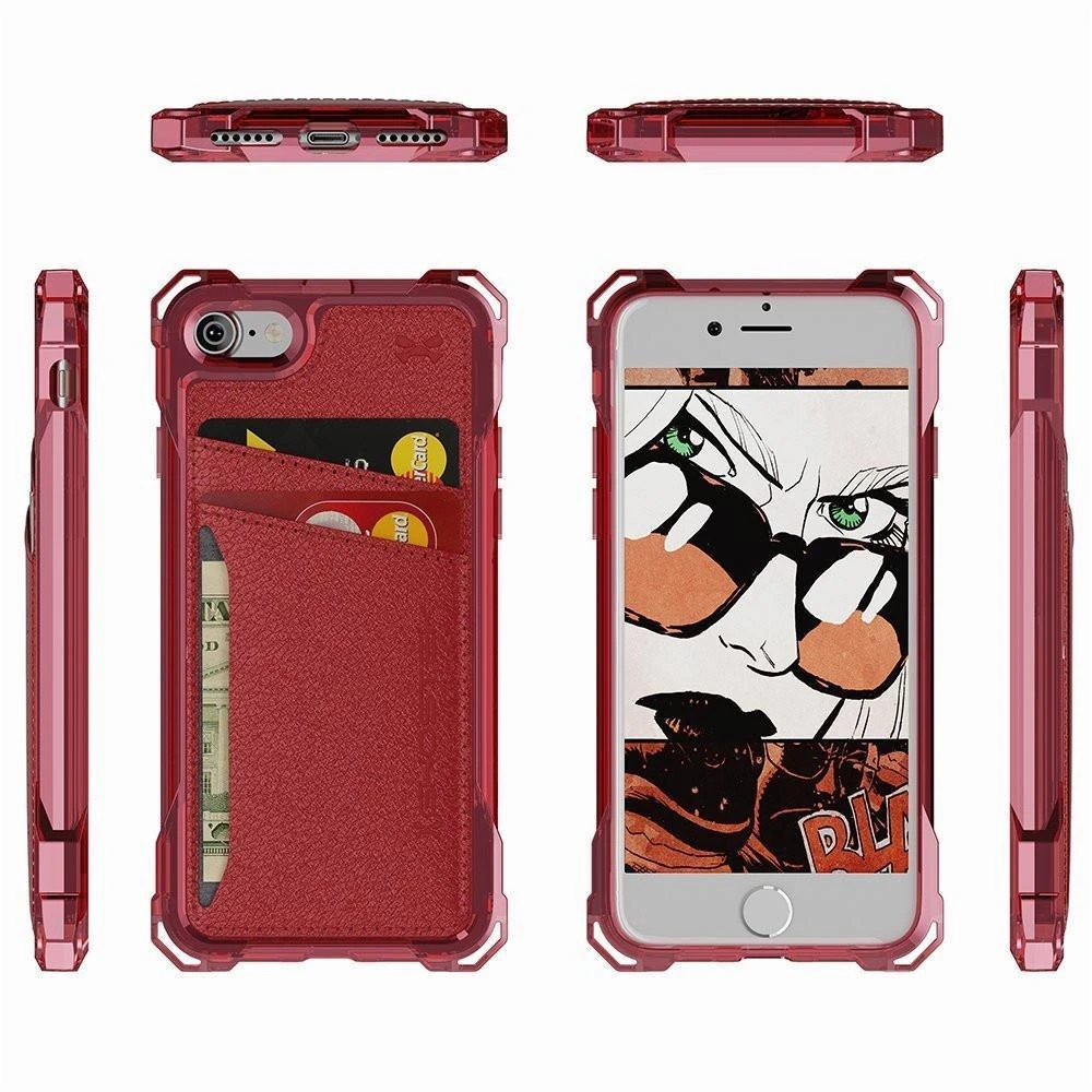 IPhone 8 Wallet Case, Ghostek Exec Red Series | Slim Armor Hybrid Impact Bumper | TPU PU Leather Credit Card Slot Holder Sleeve Cover 4 IPhone 8 Wallet Case, Ghostek Exec Red Series | Slim Armor Hybrid Impact Bumper | TPU PU Leather Credit Card Slot Holder Sleeve Cover - Image 2