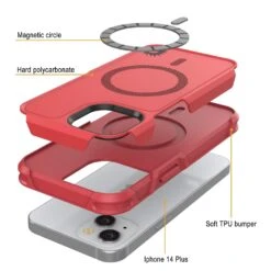 PunkCase IPhone 14 Plus Case, [Spartan 2.0 Series] Clear Rugged Heavy Duty Cover W/Built In Screen Protector [Red] -Phone Vibe Shop Inner Spartan 2 Iphone 14 Plus 652e19b5 904a 46f3 b95c 5994b06a509f