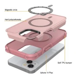 PunkCase IPhone 14 Plus Case, [Spartan 2.0 Series] Clear Rugged Heavy Duty Cover W/Built In Screen Protector [Pink] -Phone Vibe Shop Inner Spartan 2 Iphone 14 Plus e8f23075 635a 415f b66c b6089a944f94