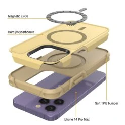 PunkCase IPhone 14 Pro Max Case, [Spartan 2.0 Series] Clear Rugged Heavy Duty Cover W/Built In Screen Protector [Yellow] -Phone Vibe Shop Inner Spartan 2 Iphone 14 Pro Max a8e39ee3 0df2 4e6f a172 dc9f0d94ebc7