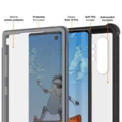 Punkcase Galaxy Note 10+ Plus Case, [Spartan Series] Black Rugged Heavy Duty Cover W/Built In Screen Protector -Phone Vibe Shop Inner Spartan Note 10 Pro