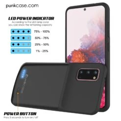 PunkJuice S20 Battery Case All Black - Fast Charging Power Juice Bank With 4800mAh 14 PunkJuice S20 Battery Case All Black - Fast Charging Power Juice Bank With 4800mAh -Phone Vibe Shop LED Punkjuice Galaxy S20
