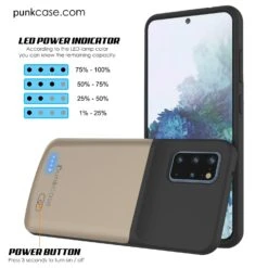 PunkJuice S20+ Plus Battery Case Gold - Fast Charging Power Juice Bank With 6000mAh -Phone Vibe Shop LED Punkjuice Galaxy S20 Plus ff985543 8ab1 411a bfb8 c2a51a7c91e3