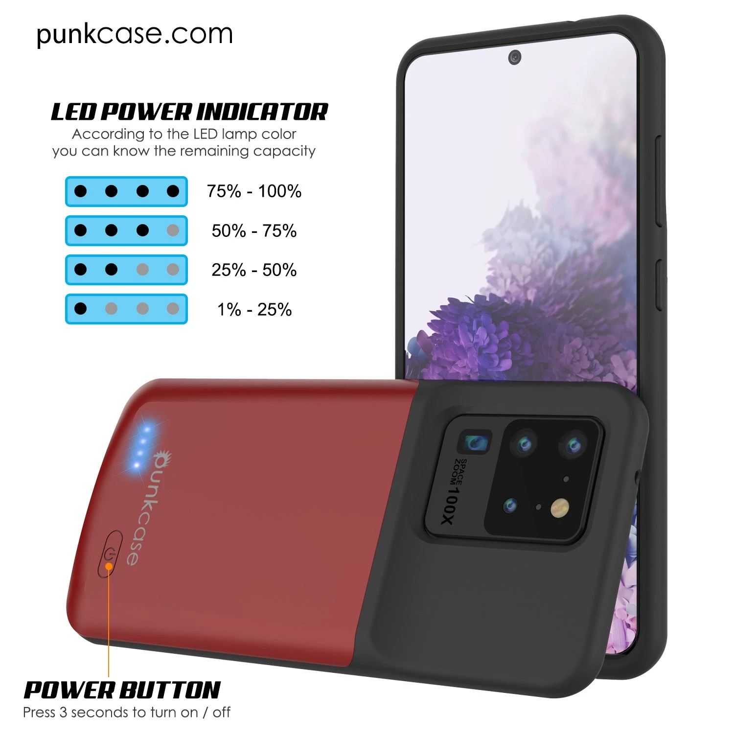 PunkJuice S20 Ultra Battery Case Red - Fast Charging Power Juice Bank With 6000mAh 7 PunkJuice S20 Ultra Battery Case Red - Fast Charging Power Juice Bank With 6000mAh - Image 5