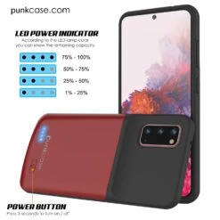 PunkJuice S20 Battery Case Red - Fast Charging Power Juice Bank With 4800mAh -Phone Vibe Shop LED Punkjuice Galaxy S20 a868a733 27e4 4158 8298 5fa98c7002b1
