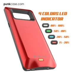 Galaxy Note 8 5000mAH Battery Charger W/ USB Port Slim Case [Red] -Phone Vibe Shop LED battery case note8 c654e356 adeb 4b21 bbdb ed5953447065