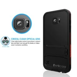 Galaxy S6 Waterproof Case, Punkcase SpikeStar Red Water/Shock/Dirt/Snow Proof | Lifetime Warranty -Phone Vibe Shop LENS e35f1c4e 199b 4d73 853c b297cc14ed2e