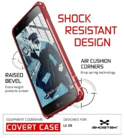 LG G5 Case, Ghostek® Red Covert Premium Slim Hybrid Protective Cover | Lifetime Warranty Exchange 9 LG G5 Case, Ghostek® Red Covert Premium Slim Hybrid Protective Cover | Lifetime Warranty Exchange -Phone Vibe Shop LG G5 Case Ghostek Covert Series for LG G5 Premium Impact Slim Hybrid Protective Armor Case Cover Clear TPU Lifetime Warranty Exchange Explosion Proof Screen Protector Ultra Fit Red 002