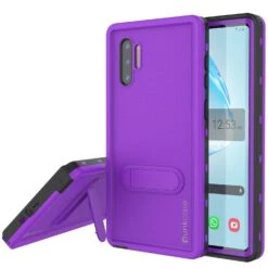 PunkCase Galaxy Note 10 Waterproof Case, [KickStud Series] Armor Cover [Purple]