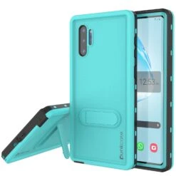 PunkCase Galaxy Note 10+ Plus Waterproof Case, [KickStud Series] Armor Cover [Teal]