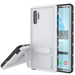 PunkCase Galaxy Note 10+ Plus Waterproof Case, [KickStud Series] Armor Cover [White]