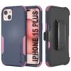 Punkcase For IPhone 15 Plus Belt Clip Multilayer Holster Case [Patron Series] [Navy Pink] -Phone Vibe Shop Main Patron Iphone 15 Plus 2bf29479 0c83 44e6 a15f 38805f84bfd9